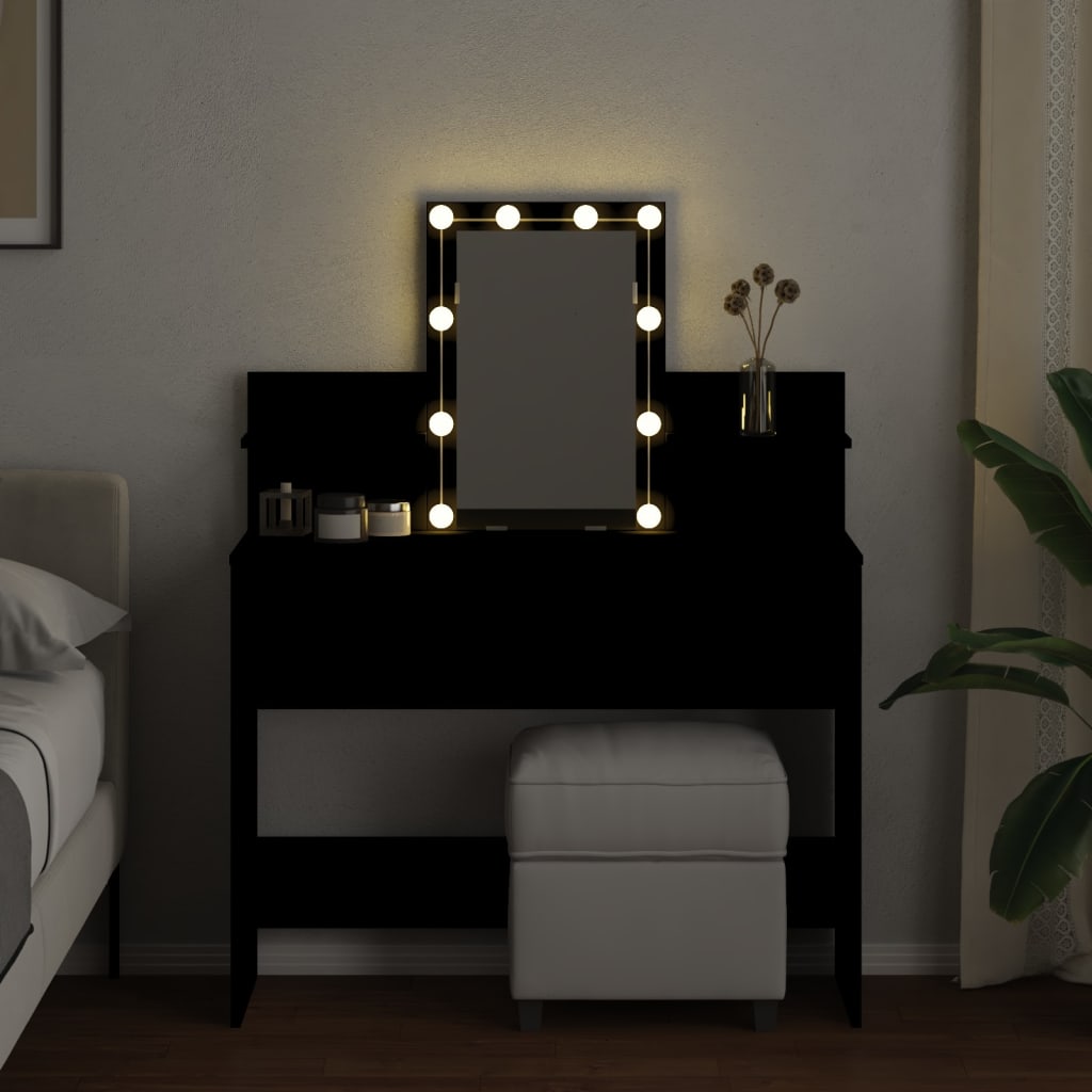 Toeletta con LED Nero 100x40x130 cm 848200