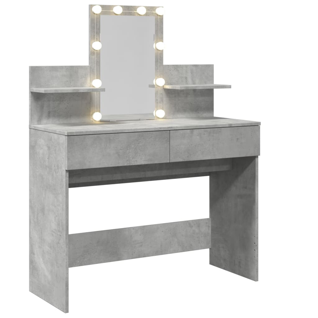 Toeletta con LED Grigio Cemento 100x40x130 cm 848202