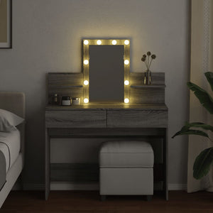 Toeletta con LED Grigio Sonoma 100x40x130 cm 848204