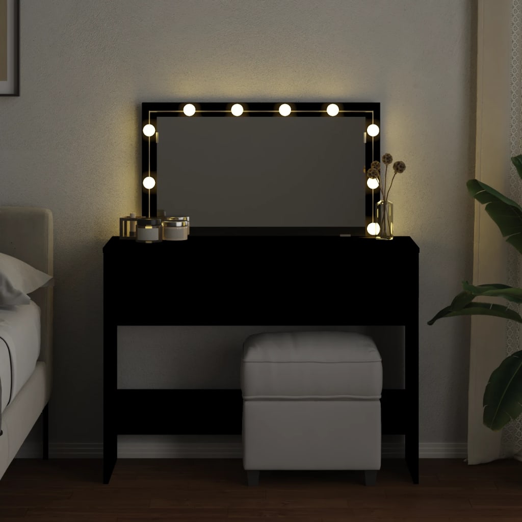 Toeletta con LED Nero 100x40x120 cm 848207