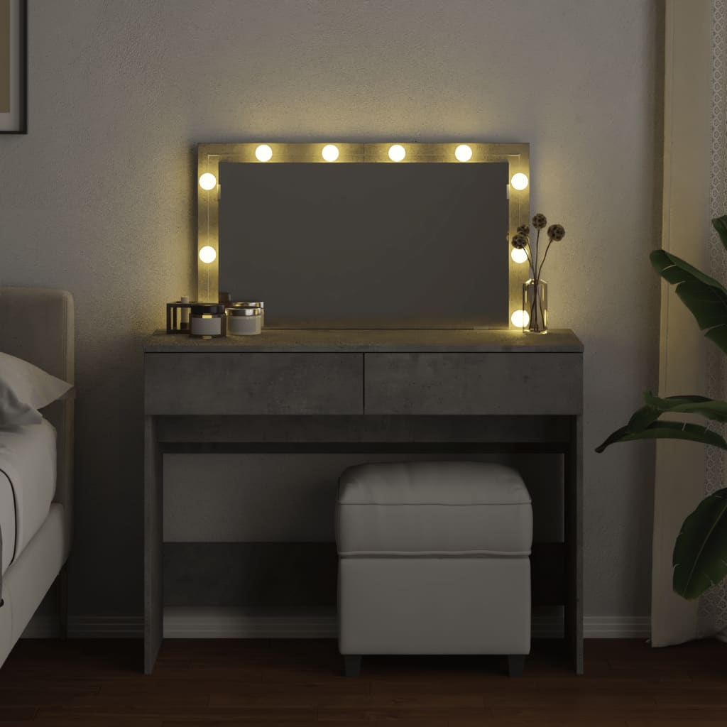 Toeletta con LED Grigio Cemento 100x40x120 cm 848209