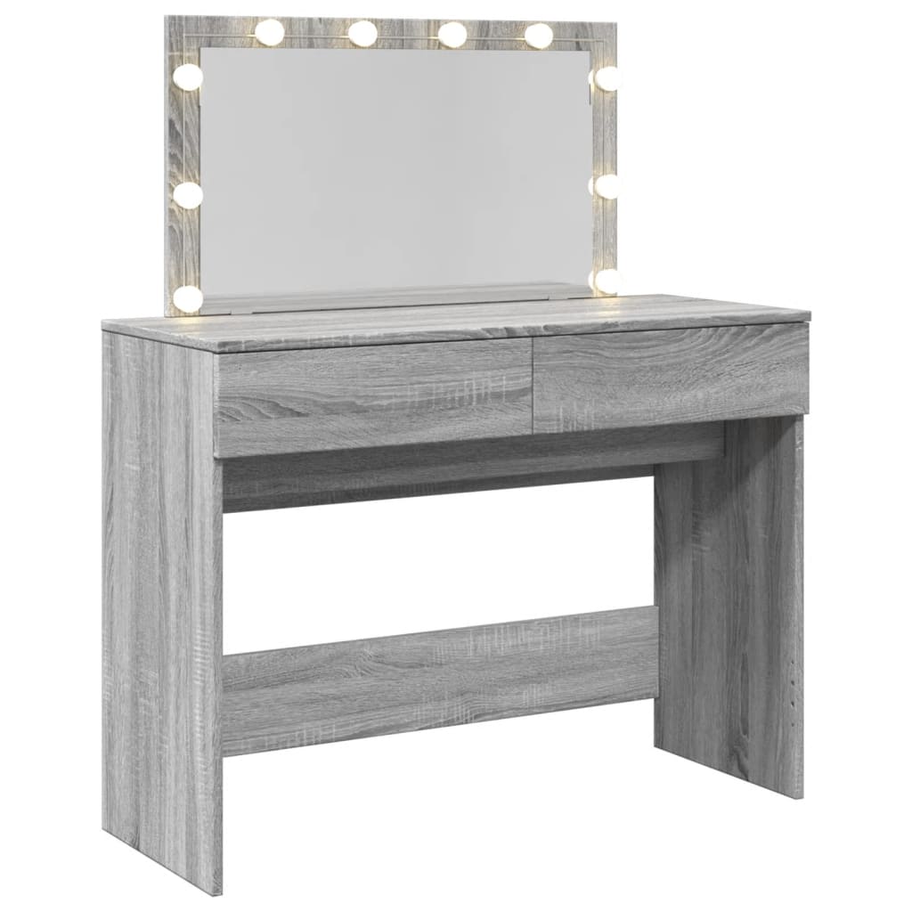 Toeletta con LED Grigio Sonoma 100x40x120 cm 848211