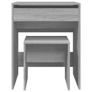 Toeletta e Sgabello Grigio Sonoma 60x40x113,5 cm 848218