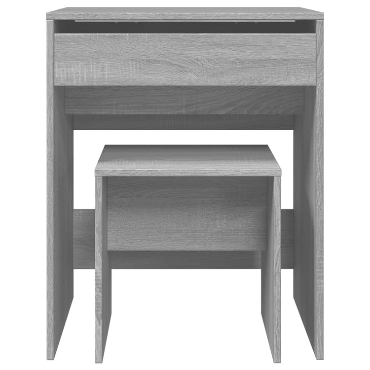 Toeletta e Sgabello Grigio Sonoma 60x40x113,5 cm 848218