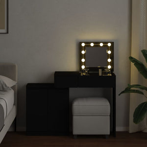 Toeletta con LED Nera 115x37x110,5 cm 848228