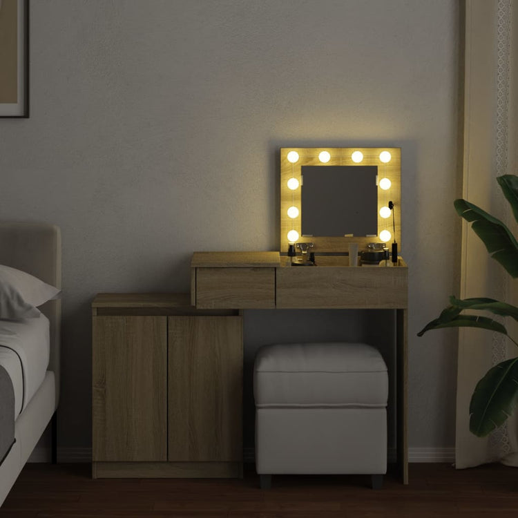 Toeletta con LED Rovere Sonoma 115x37x110,5 cm 848229