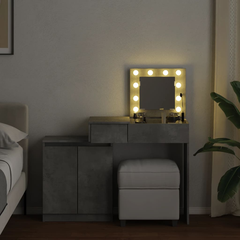 Toeletta con LED Grigio Cemento 115x37x110,5 cm 848230