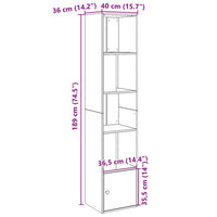 Libreria Nera 40x36x189 cm in Legno Multistrato 848242