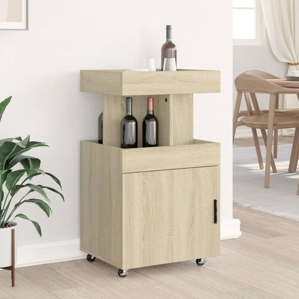 Carrello Bar Rovere Sonoma 50x41x89 cm in Legno Multistrato 848264