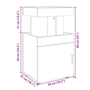 Carrello Bar Rovere Sonoma 50x41x89 cm in Legno Multistrato 848264