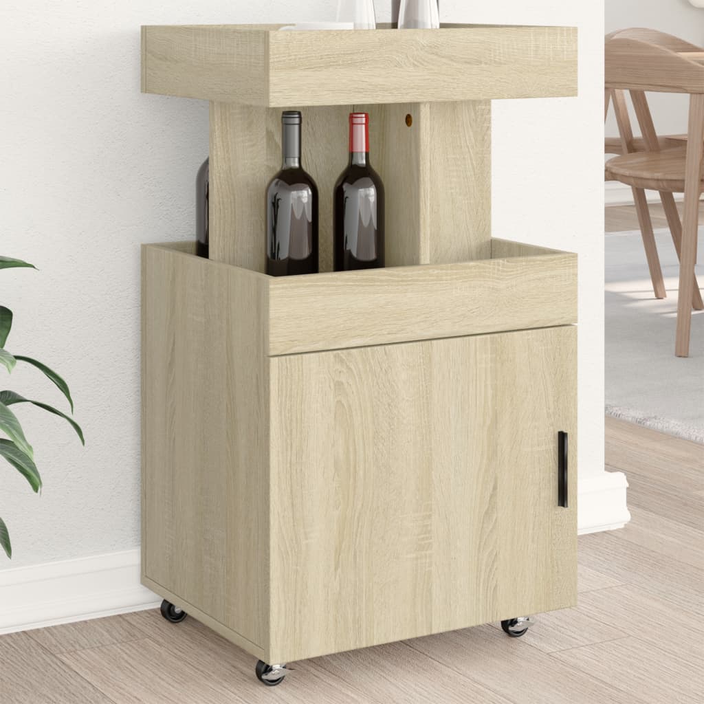 Carrello Bar Rovere Sonoma 50x41x89 cm in Legno Multistrato 848264