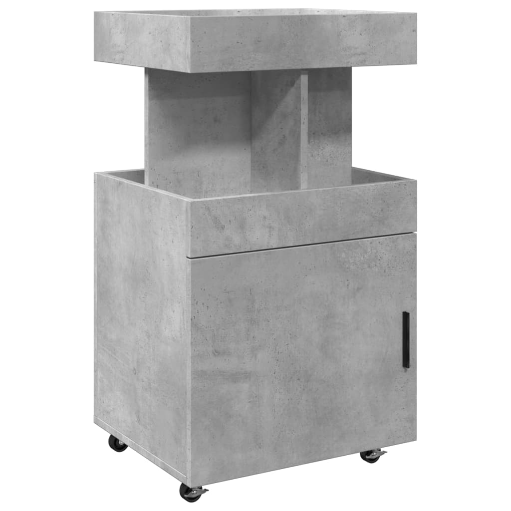 Carrello Bar Grigio Cemento 50x41x89 cm in Legno Multistrato 848265