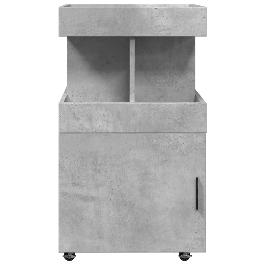 Carrello Bar Grigio Cemento 50x41x89 cm in Legno Multistrato 848265