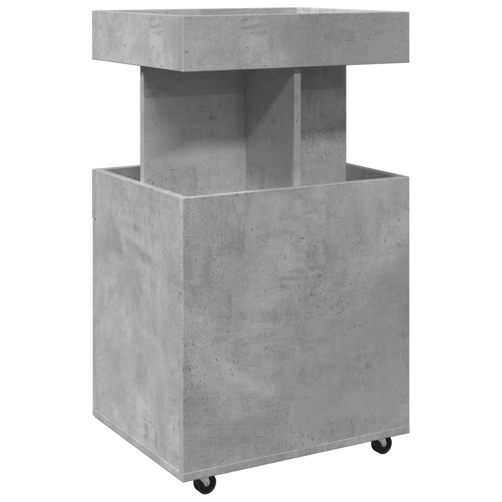 Carrello Bar Grigio Cemento 50x41x89 cm in Legno Multistrato 848265