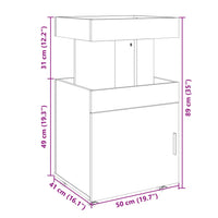 Carrello Bar Grigio Cemento 50x41x89 cm in Legno Multistrato 848265