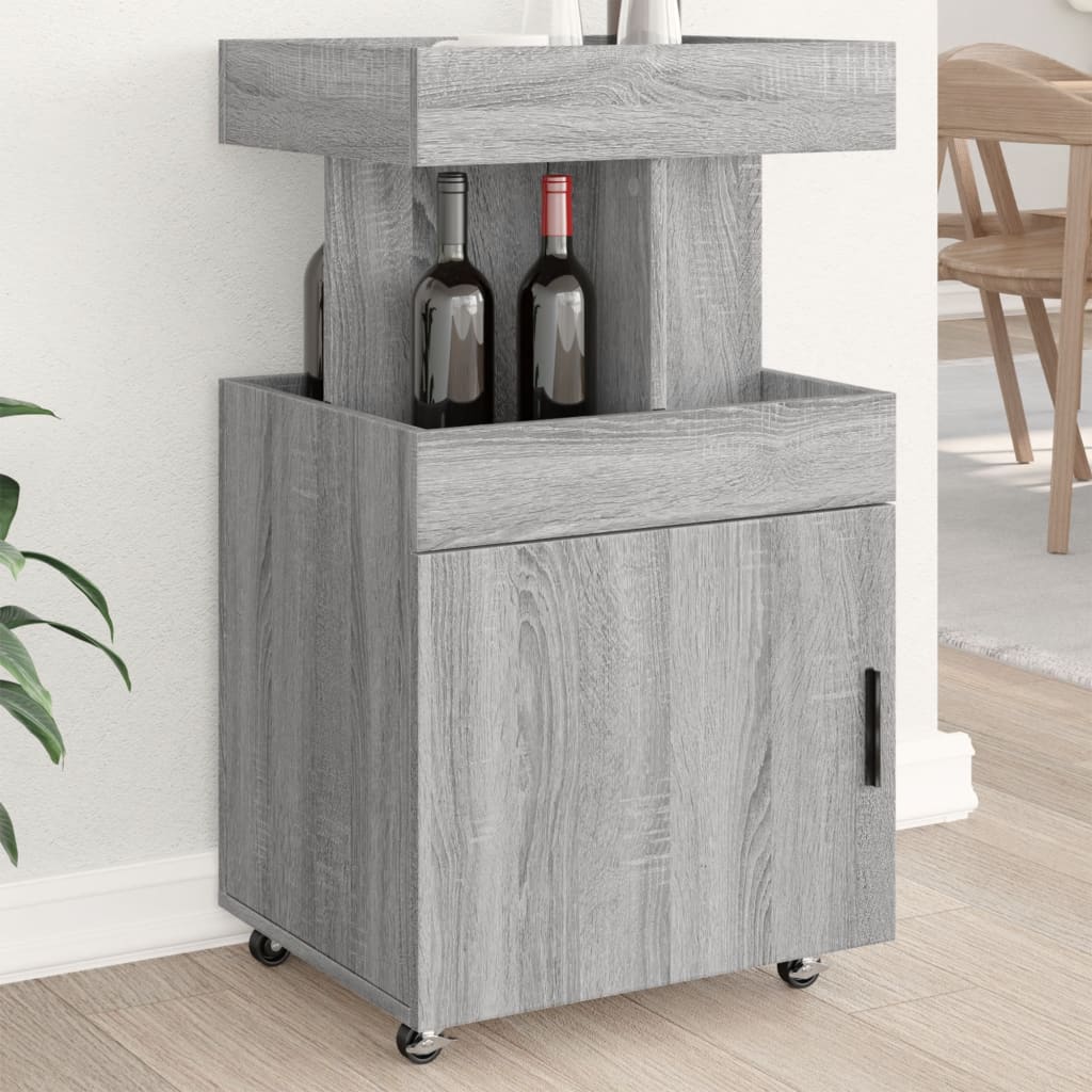 Carrello Bar Grigio Sonoma 50x41x89 cm in Legno Multistrato 848267