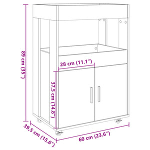 Carrello Bar Bianco 60x39,5x89 cm in Legno Multistrato 848269