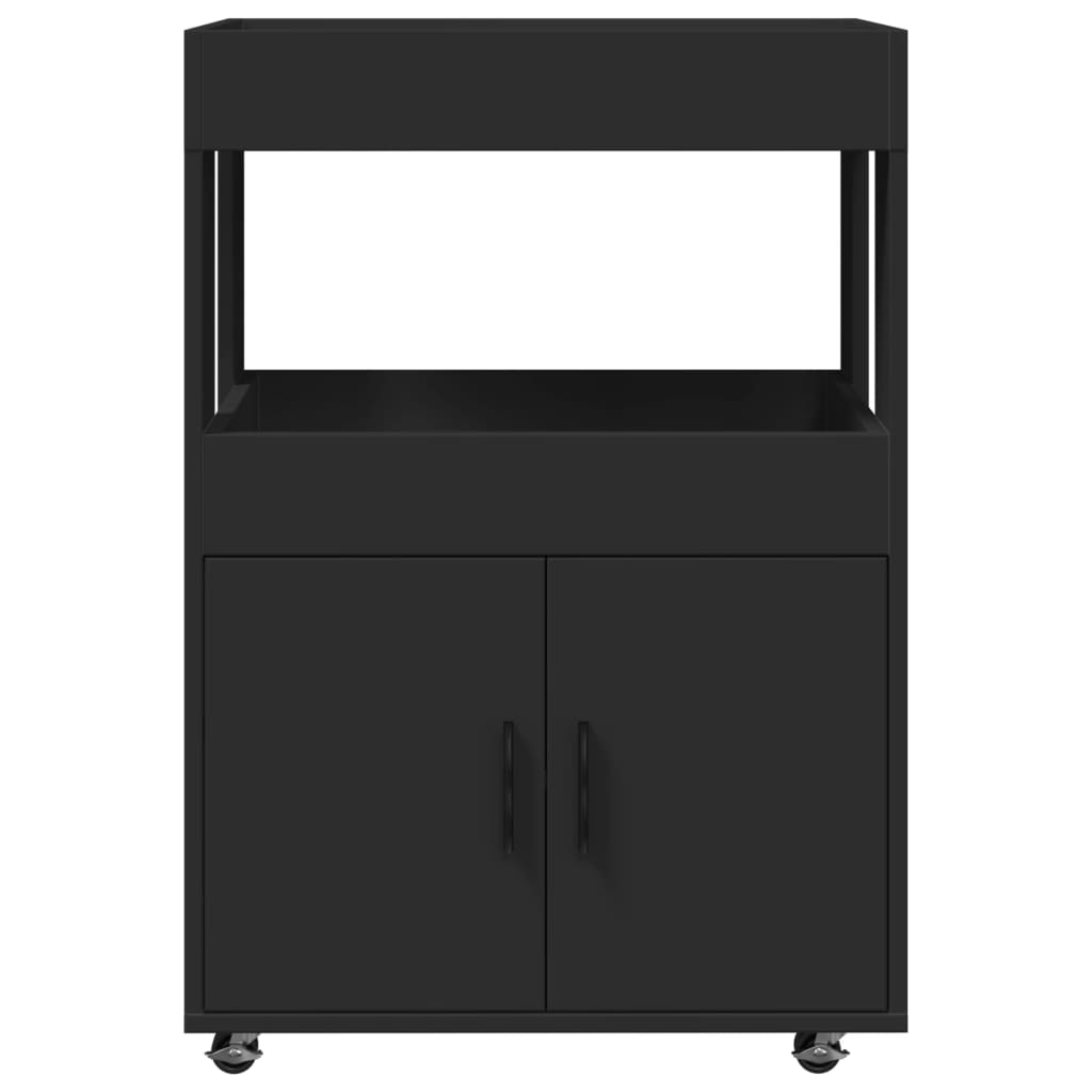 Carrello Bar Nero 60x39,5x89 cm in Legno Multistrato 848270