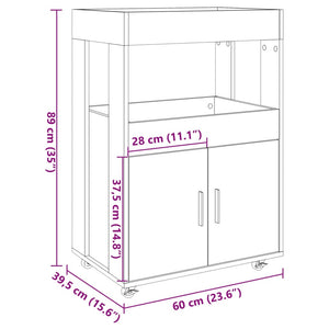 Carrello Bar Nero 60x39,5x89 cm in Legno Multistrato 848270