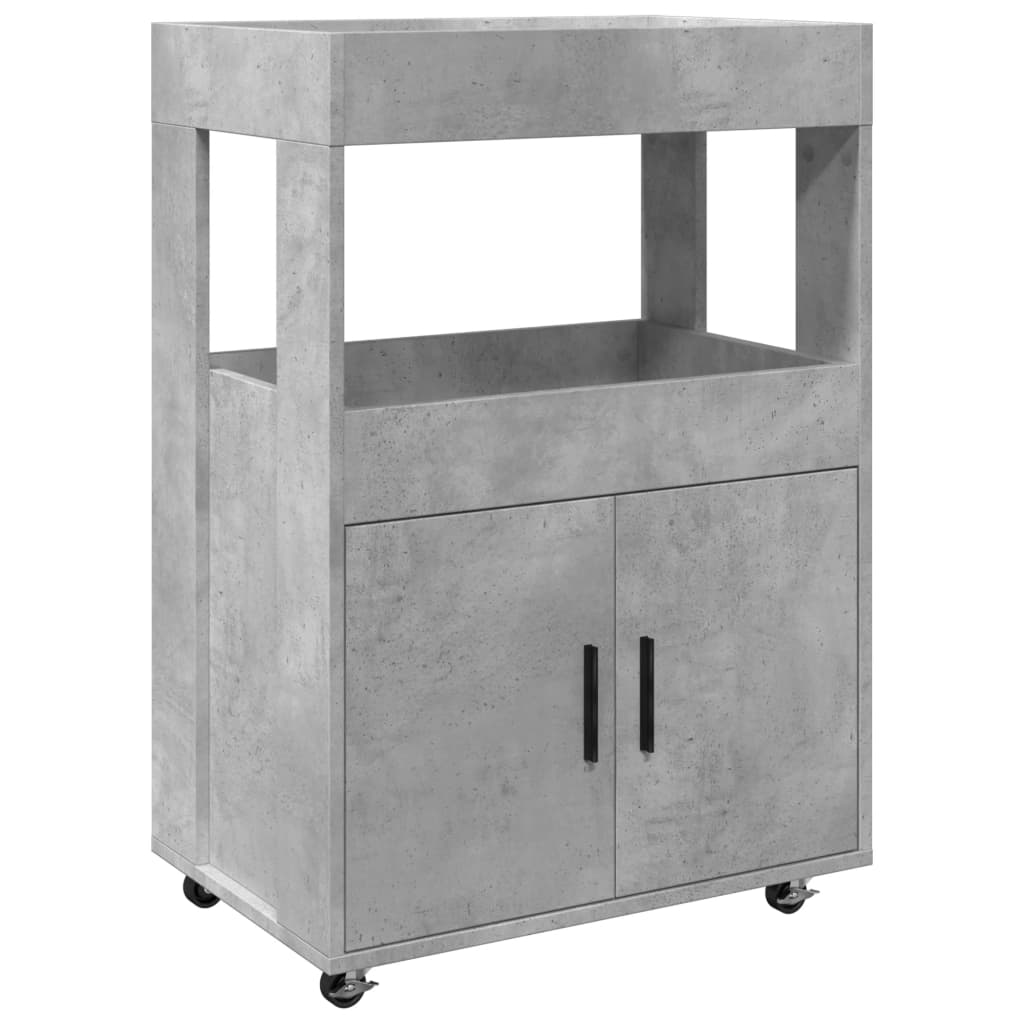 Carrello Bar Grigio Cemento 60x39,5x89 cm in Legno Multistrato 848272