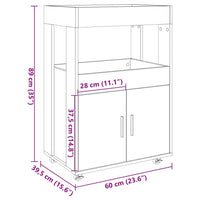 Carrello Bar Grigio Cemento 60x39,5x89 cm in Legno Multistrato 848272