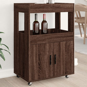 Carrello Bar Rovere Marrone 60x39,5x89 cm in Legno Multistrato 848275