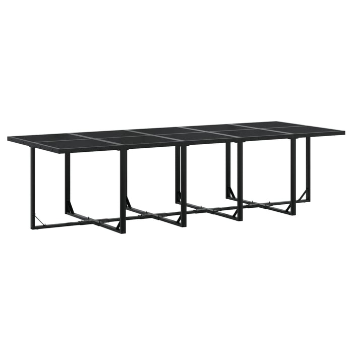 Set da Pranzo da Giardino 11 pz con Cuscini in Polyrattan Nero 3295026