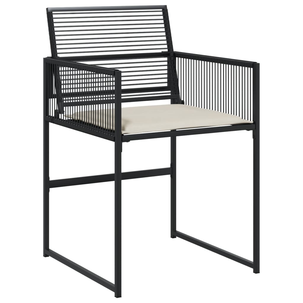 Set da Pranzo da Giardino 11 pz con Cuscini in Polyrattan Nero 3295026