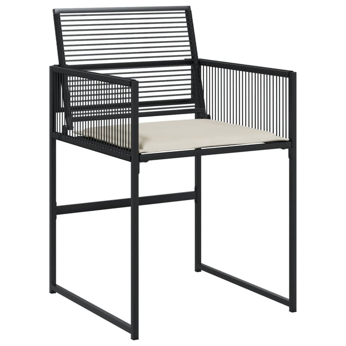 Set da Pranzo da Giardino 11 pz con Cuscini in Polyrattan Nero 3295026