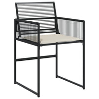 Set da Pranzo da Giardino 13pz con Cuscini Nero in Polyrattan 3295027