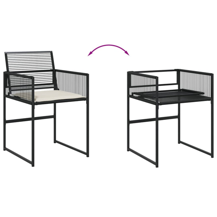 Set da Pranzo da Giardino 11 pz con Cuscini in Polyrattan Nero 3295029