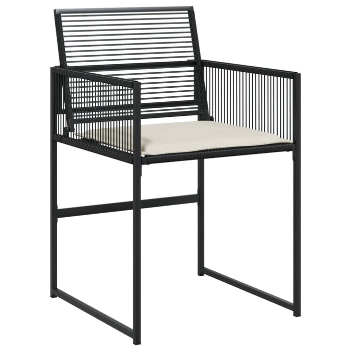 Set da Pranzo da Giardino 11 pz con Cuscini in Polyrattan Nero 3295029