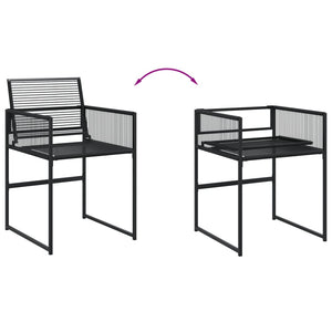 Set da Pranzo da Giardino 5 pz Nero in Polyrattan 3295033