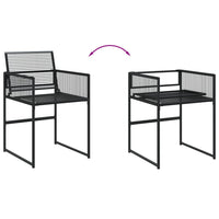 Set da Pranzo da Giardino 7 pz Nero in Polyrattan 3295034