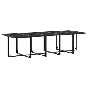 Set da Pranzo da Giardino 11 pz in Polyrattan Nero 3295036