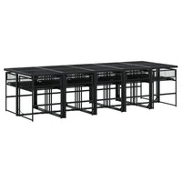 Set da Pranzo da Giardino 11 pz in Polyrattan Nero 3295036