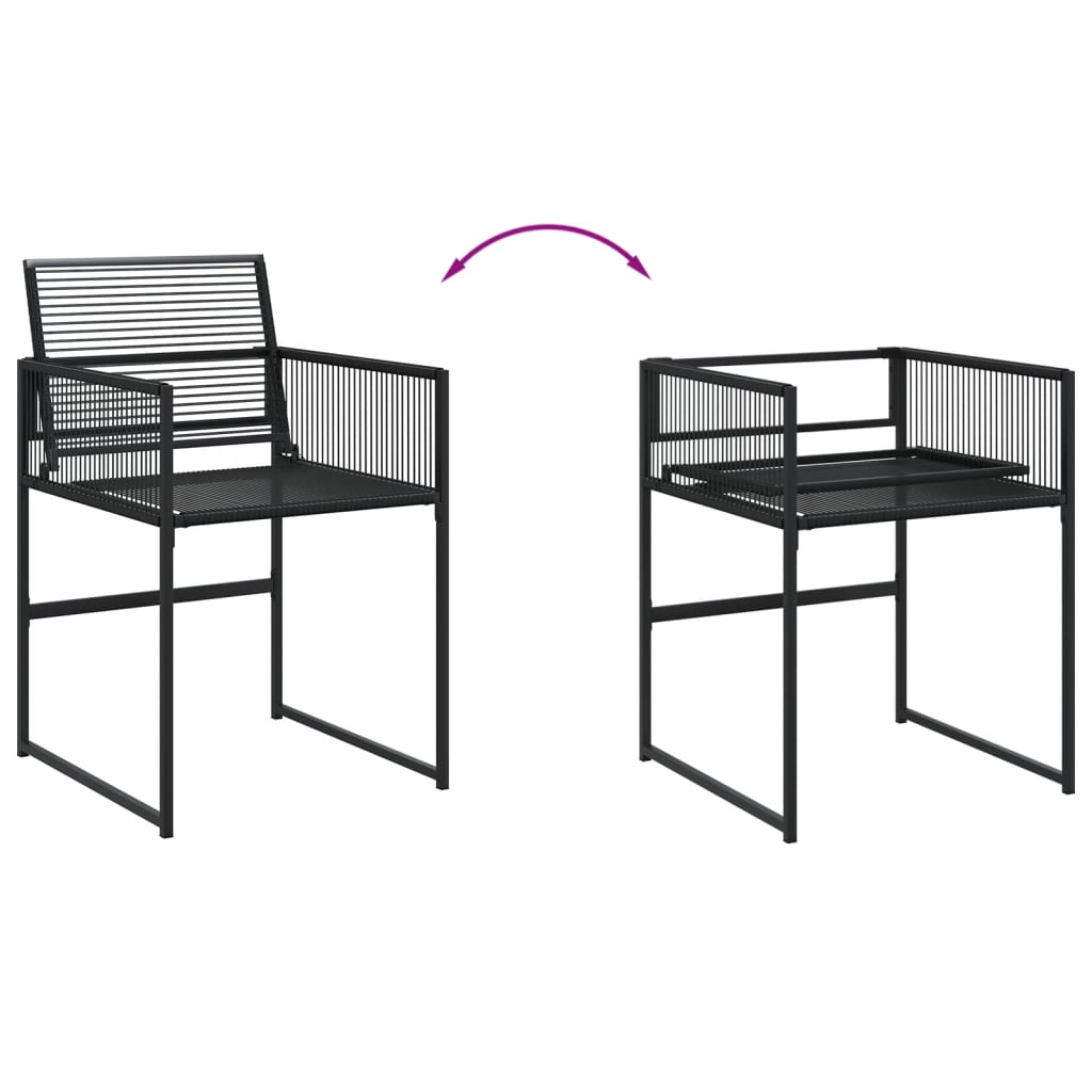 Set da Pranzo da Giardino 11 pz in Polyrattan Nero 3295036