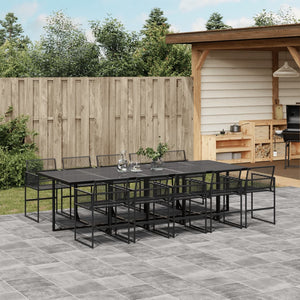 Set da Pranzo da Giardino 11 pz in Polyrattan Nero 3295036