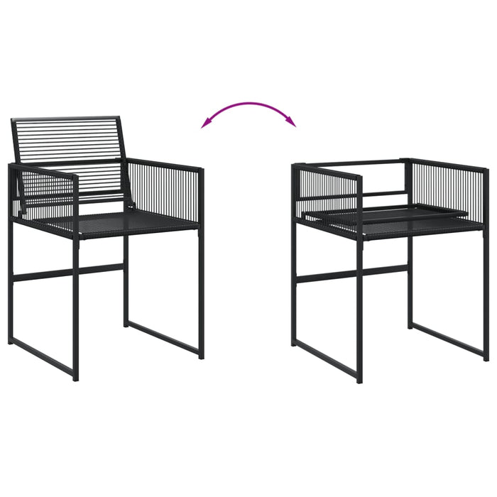 Set da Pranzo da Giardino 17 pz Nero in Polyrattan 3295042