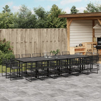 Set da Pranzo da Giardino 17 pz Nero in Polyrattan 3295042