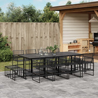 Set da Pranzo da Giardino 13pz Nero in Polyrattan 3295045