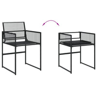 Set da Pranzo da Giardino 7 pz Nero in Polyrattan 3295049