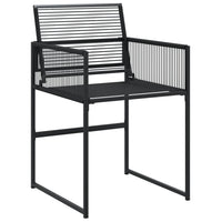 Set da Pranzo da Giardino 7 pz Nero in Polyrattan 3295049