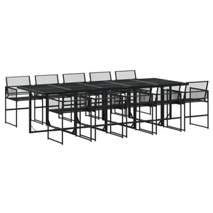 Set da Pranzo da Giardino 11 pz in Polyrattan Nero 3295051