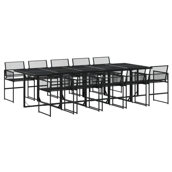 Set da Pranzo da Giardino 11 pz in Polyrattan Nero 3295051