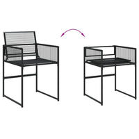 Set da Pranzo da Giardino 11 pz in Polyrattan Nero 3295051