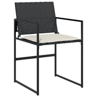 Set da Pranzo da Giardino 9 pz con Cuscini Nero in Polyrattan 3295060