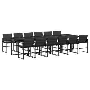 Set da Pranzo da Giardino 13 pz con Cuscini Nero in Textilene 3295077