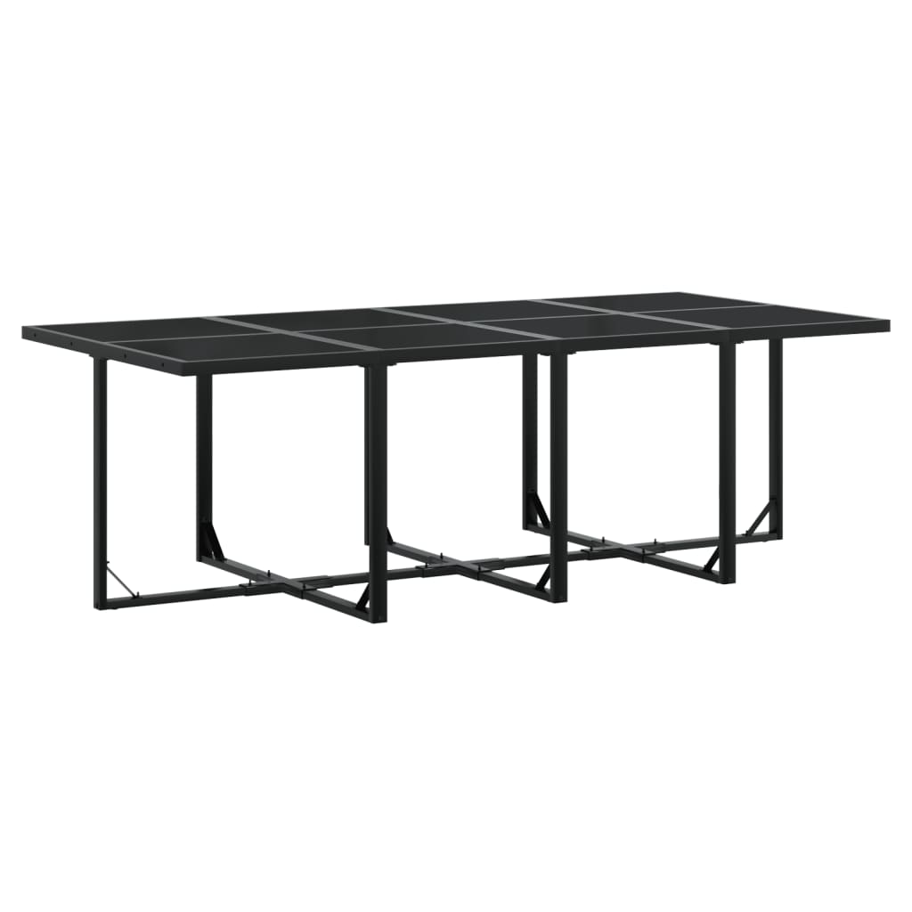 Set da Pranzo da Giardino 13 pz con Cuscini Nero in Textilene 3295080