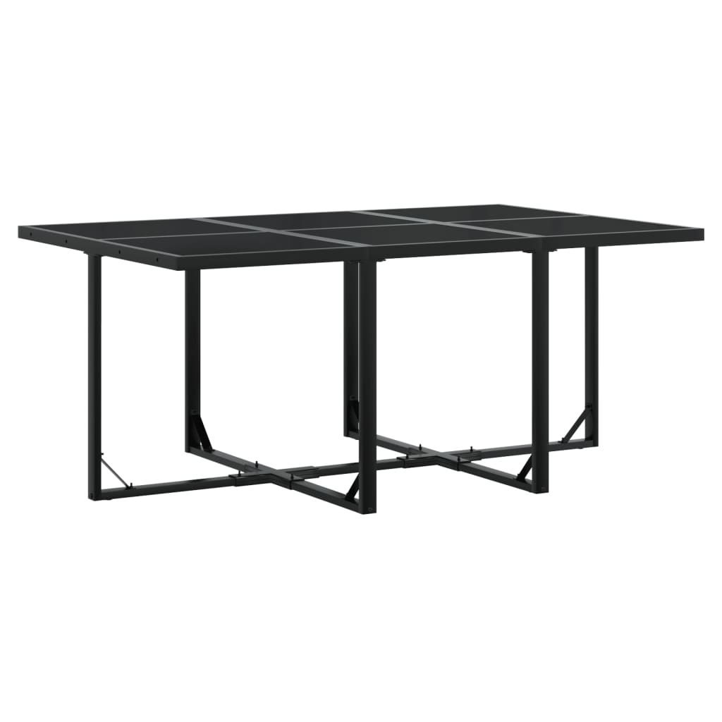 Set da Pranzo da Giardino 11 pz con Cuscini Nero in Textilene 3295084